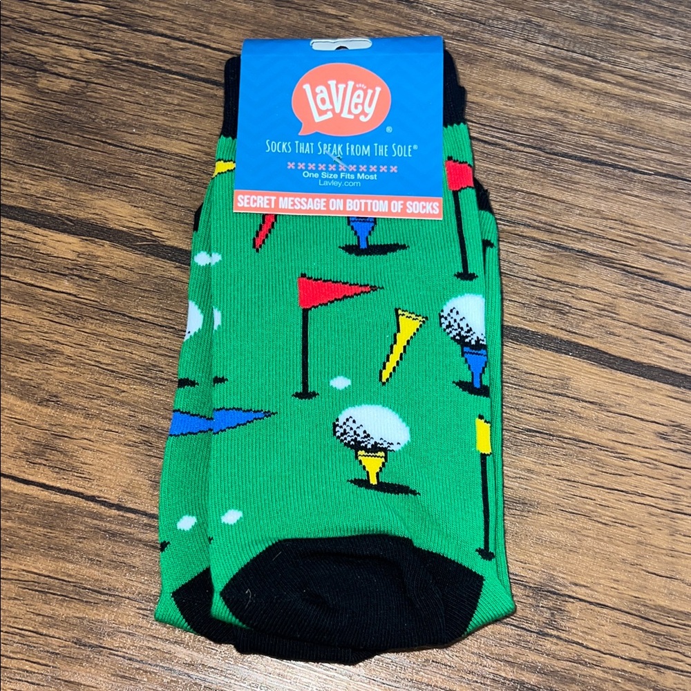 Green Golf Themed Men's Socks-‎ OS